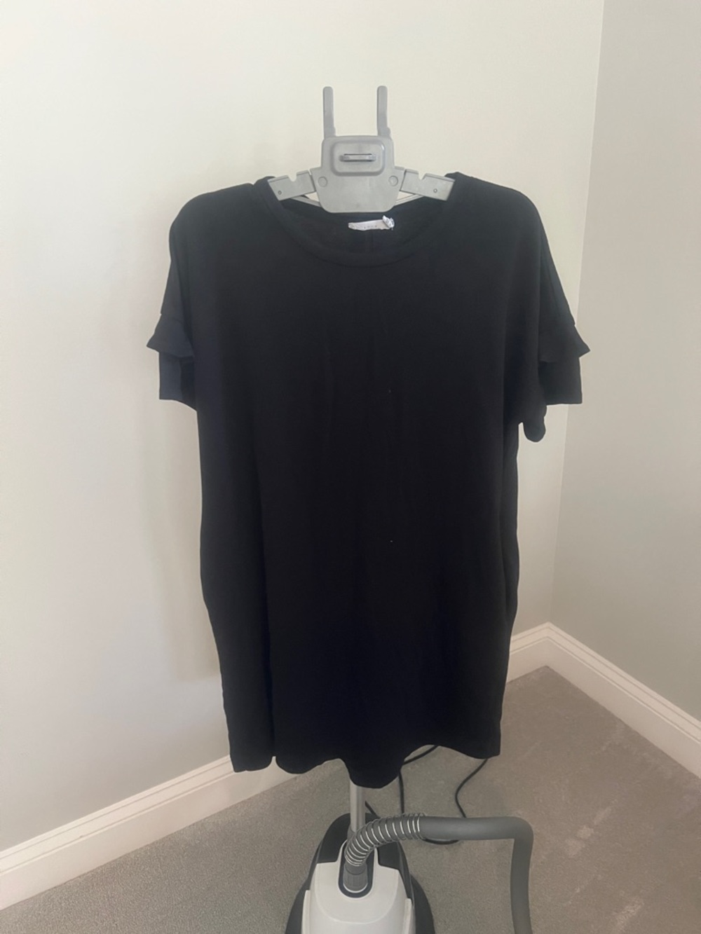 Lush Black Short Sleeve Tunic Dress